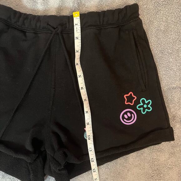 PacSun Black Spectrum PAC Short Y2K Charms Drawstring Lounge Cozycore Size Small - Picture 5 of 8